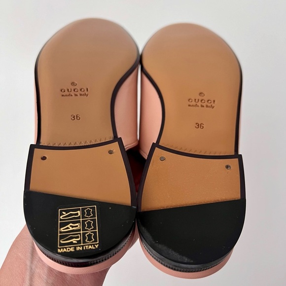 GUCCI | Light Pink Leather Princetown Horsebit Mules Slip On Loafers Flats 36 - Picture 11 of 11